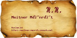 Meitner Ménrót névjegykártya